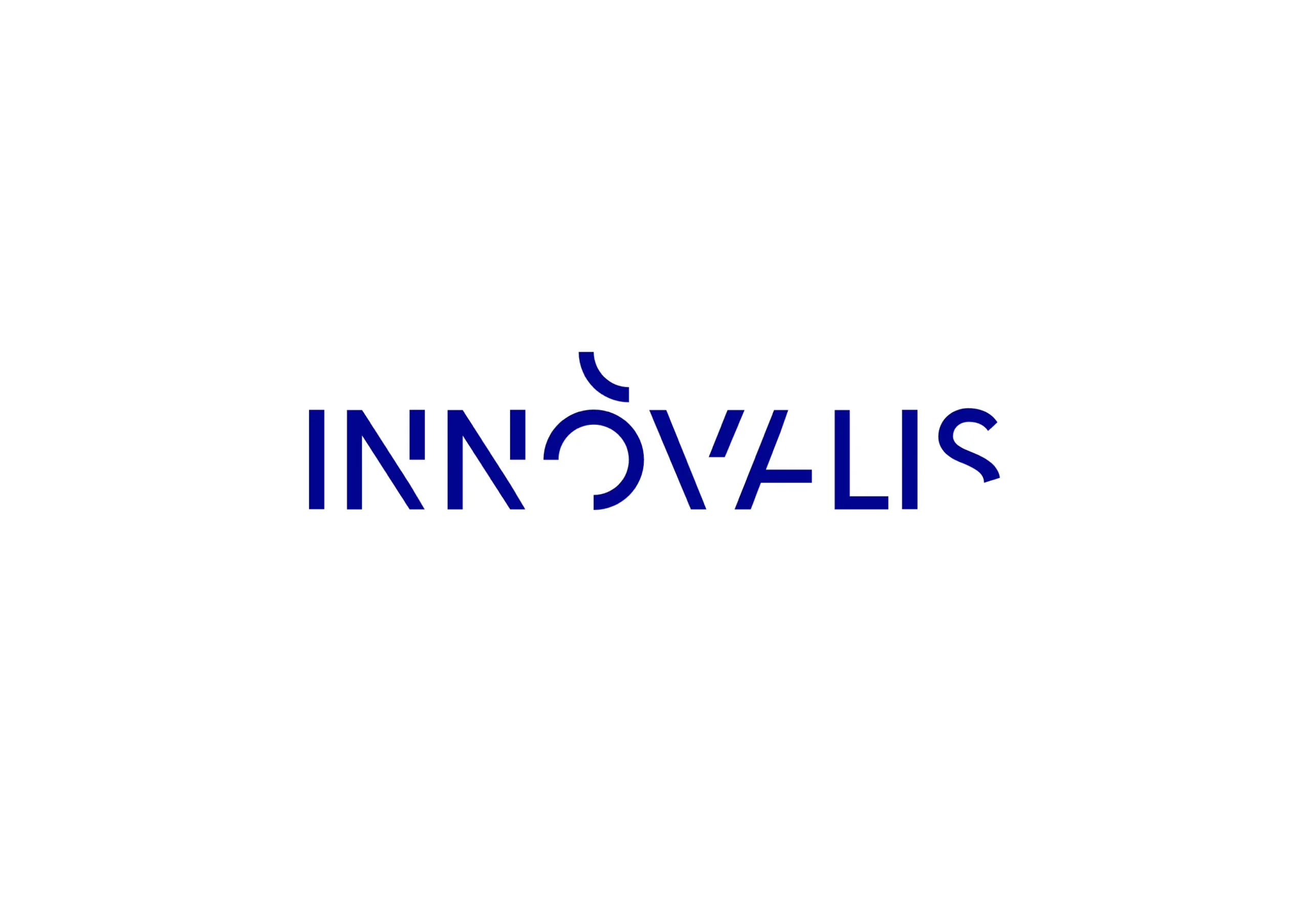Logotipo de Innovalis en azul klein sobre fondo blanco
